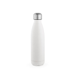 Gourde personnalisable isotherme et antifuite en inox recyclé 500 ml couleur blanc vue frontale