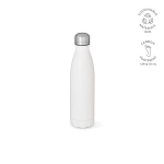 Gourde personnalisable isotherme et antifuite en inox recyclé 500 ml couleur blanc