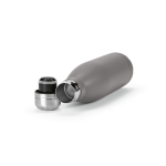Gourde personnalisable isotherme et antifuite en inox recyclé 500 ml couleur gris troisième vue