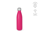 Gourde personnalisable isotherme et antifuite en inox recyclé 500 ml couleur fuchsia