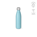 Gourde personnalisable isotherme et antifuite en inox recyclé 500 ml couleur bleu ciel