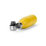 Gourde personnalisable isotherme et antifuite en inox recyclé 500 ml couleur jaune foncé troisième vue