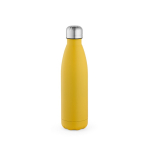 Gourde personnalisable isotherme et antifuite en inox recyclé 500 ml couleur jaune foncé vue frontale