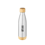 Bouteille en acier recyclé à double paroi avec bouchon en bambou 500ml vue principale