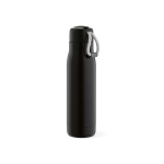 Gourde en acier inoxydable recyclé à dragonne en corde 540 ml couleur noir