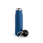Gourde en acier inoxydable recyclé à dragonne en corde 540 ml couleur bleu deuxième vue