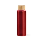 Gourde en verre à bouchon étanche en bambou 490 ml couleur rouge