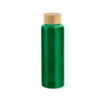 Gourde en verre à bouchon étanche en bambou 490 ml couleur vert
