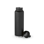 Gourde en acier inoxydable recyclé à mousqueton intégré 1,5 L couleur noir deuxième vue