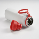 Bouteille en acier inoxydable recyclé avec bouchon poussoir 360° 750 ml couleur rouge troisième vue