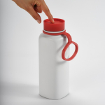 Bouteille en acier inoxydable recyclé avec bouchon poussoir 360° 750 ml couleur rouge quatrième vue