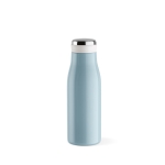 Gourde en acier inoxydable recyclé aux couleurs chaudes 380 ml couleur bleu pastel vue frontale