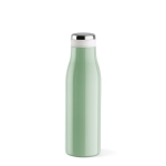 Gourde en acier inoxydable recyclé à fonction thermique 470 ml couleur vert pastel vue frontale