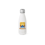 Gourde en acier inoxydable recyclé avec bouchon antifuite 400 ml couleur blanc deuxième vue