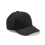 Casquette en coton recyclé à 6 panneaux et boucle en métal 280 g/m² couleur noir