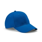 Casquette en coton recyclé à 6 panneaux et boucle en métal 280 g/m² couleur bleu