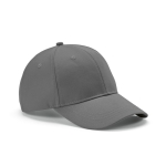 Casquette en coton recyclé à 6 panneaux et boucle en métal 280 g/m² couleur gris