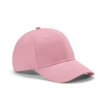 Casquette en coton recyclé à 6 panneaux et boucle en métal 280 g/m² couleur rose