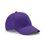 Casquette en coton recyclé à 6 panneaux et boucle en métal 280 g/m² couleur violet