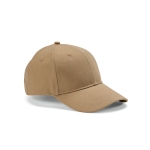 Casquette en coton recyclé à 6 panneaux et boucle en métal 280 g/m² couleur camel
