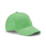 Casquette en coton recyclé à 6 panneaux et boucle en métal 280 g/m² couleur vert clair