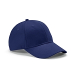 Casquette en coton recyclé à 6 panneaux et boucle en métal 280 g/m² couleur bleu marine