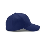 Casquette en coton recyclé à 6 panneaux et boucle en métal 280 g/m² couleur bleu marine troisième vue