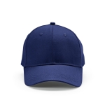 Casquette en coton recyclé à 6 panneaux et boucle en métal 280 g/m² couleur bleu marine vue frontale
