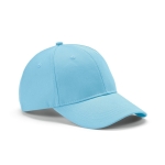 Casquette en coton recyclé à 6 panneaux et boucle en métal 280 g/m² couleur bleu ciel