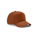 Casquette en coton recyclé à 5 panneaux et boucle arrière 280 g/m² couleur marron