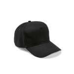 Casquette en coton recyclé à 5 panneaux et boucle arrière 280 g/m² couleur noir