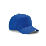Casquette en coton recyclé à 5 panneaux et boucle arrière 280 g/m² couleur bleu