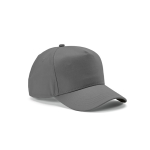 Casquette en coton recyclé à 5 panneaux et boucle arrière 280 g/m² couleur gris