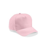 Casquette en coton recyclé à 5 panneaux et boucle arrière 280 g/m² couleur rose