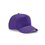Casquette en coton recyclé à 5 panneaux et boucle arrière 280 g/m² couleur violet
