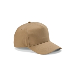 Casquette en coton recyclé à 5 panneaux et boucle arrière 280 g/m² couleur camel