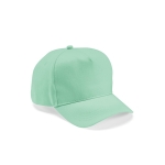 Casquette en coton recyclé à 5 panneaux et boucle arrière 280 g/m² couleur vert clair