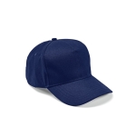 Casquette en coton recyclé à 5 panneaux et boucle arrière 280 g/m² couleur bleu marine