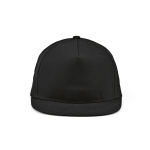 Casquette à visière plate en coton recyclé avec clip arrière 180 g/m² couleur noir vue frontale