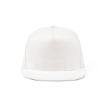 Casquette à visière plate en coton recyclé avec clip arrière 180 g/m² couleur blanc vue frontale