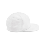Casquette à visière plate en coton recyclé avec clip arrière 180 g/m² couleur blanc vue latérale