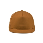 Casquette à visière plate en coton recyclé avec clip arrière 180 g/m² couleur camel