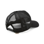 Casquette en coton recyclé à 5 panneaux à maille filet arrière 220g/m² couleur noir deuxième vue