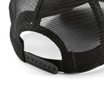 Casquette en coton recyclé à 5 panneaux à maille filet arrière 220g/m² couleur noir quatrième vue