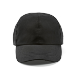 Casquette en RPET à 6 panneaux et fermeture velcro réglable 110 g/m² couleur noir