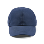 Casquette en RPET à 6 panneaux et fermeture velcro réglable 110 g/m² couleur bleu vue frontale
