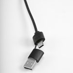 Câble de charge rapide en RPET 5-en-1 avec différents connecteurs couleur noir quatrième vue