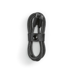 Câble en RPET de 1 mètre à deux connecteurs de type USB-C couleur noir deuxième vue