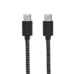 Câble en RPET de 1 mètre à deux connecteurs de type USB-C couleur noir troisième vue