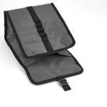 Sac isotherme en RPET à finition noire et fermeture à enroulement couleur gris vue détaillée